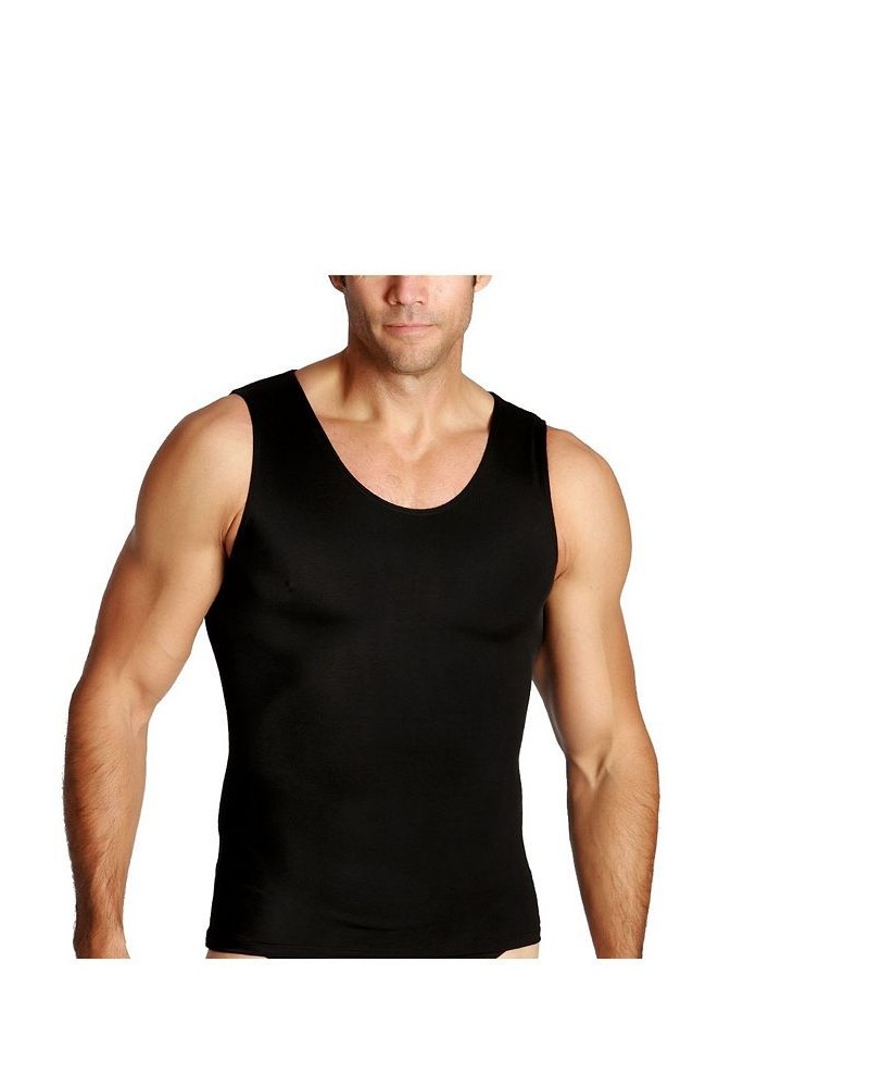 Men's Big & Tall Insta Slim Compression Muscle Tank Top Black $35.67 Undershirt