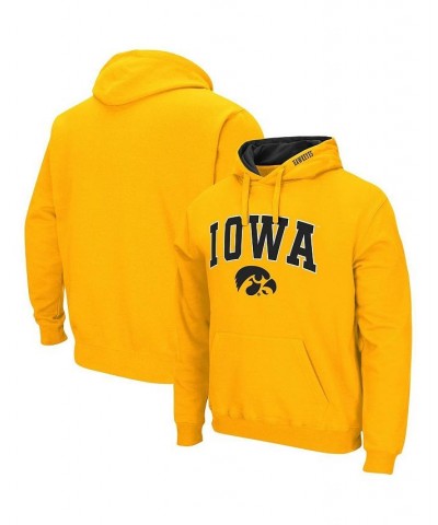 Men's Gold Iowa Hawkeyes Arch and Logo 3.0 Pullover Hoodie $32.39 Sweatshirt