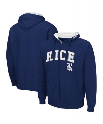 Men's Navy Rice Owls Arch and Logo 3.0 Full-Zip Hoodie $27.60 Sweatshirt