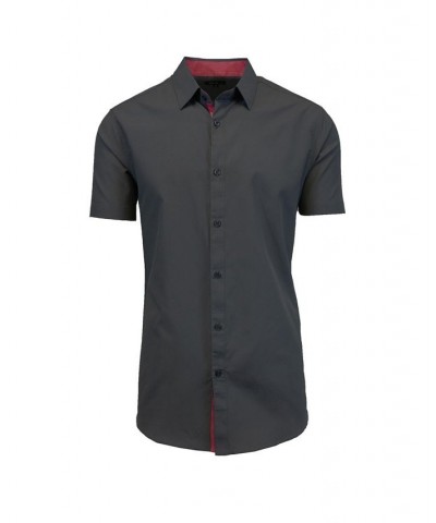 Men's Slim-Fit Short Sleeve Solid Dress Shirts PD01 $17.85 Shirts