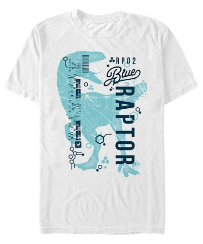 Jurassic World Fallen Kingdom Men's Blue Raptor DNA Short Sleeve T-Shirt White $17.15 T-Shirts