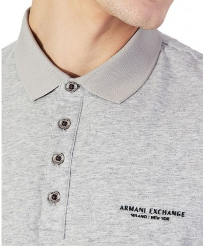 Men's Regular-Fit Logo-Print Polo Shirt Gray $32.90 Polo Shirts