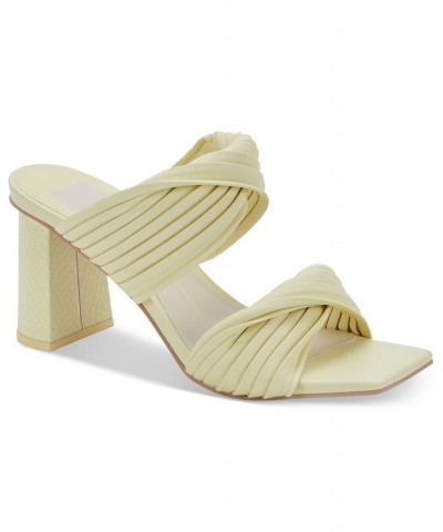 Women's Pilton Soft-Volume Block-Heel Dress Sandals Yellow $60.75 Shoes