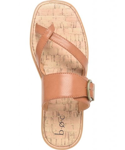 Women's Kelsee Comfort Flat Sandal Tan/Beige $44.20 Shoes