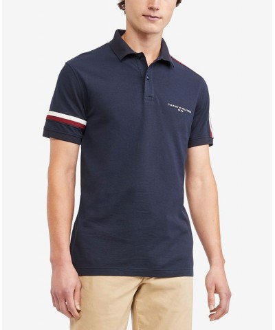 Men's Global Stripe Regular Fit Short Sleeve Polo Shirt Tan/Beige $31.02 Polo Shirts