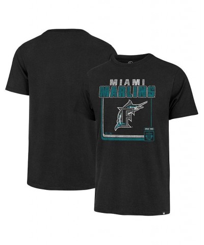 Men's Black Miami Marlins Borderline Franklin T-shirt $18.45 T-Shirts