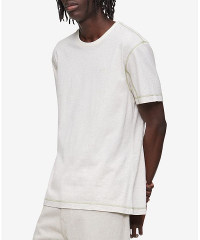 Men's Smooth Cotton Ringer Crewneck T-Shirt Gray $18.87 T-Shirts