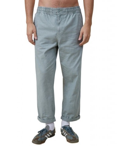 Men's Elastic Worker Drawstring Pants Blue $30.10 Pants