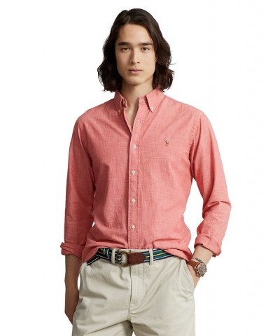 Men's Classic-Fit Cotton Shirt Red $59.40 Shirts