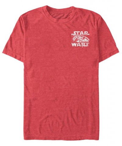 Star Wars Men's Millennium Falcon Left Chest Logo Short Sleeve T-Shirt Red $14.00 T-Shirts