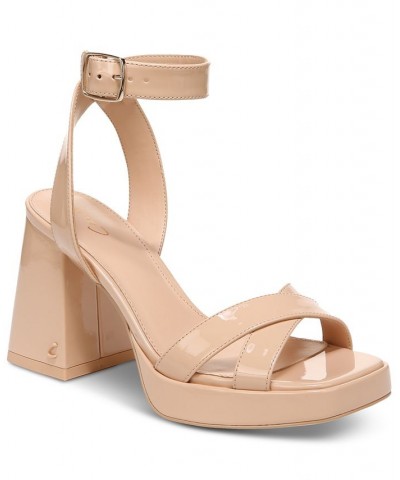 Kaitlyn Ankle-Strap Flare-Heel Platform Sandals PD03 $41.58 Shoes