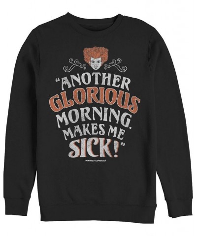 Hocus Pocus Glorious Morning Men's Long Sleeve Fleece Crew Neck Sweater Black $24.18 Sweatshirt
