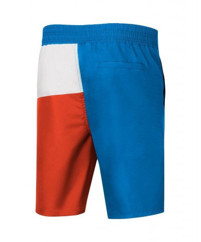 Men's Blue and Orange Oklahoma City Thunder Breeze Color Block Swim Trunks $25.36 Swimsuits