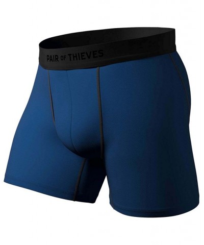 Men's Hustle 2-Pk. 4-Way Stretch Quick-Dry 5" Boxer Briefs Blue $17.02 Underwear