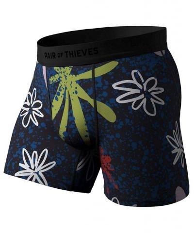 Men's Hustle 2-Pk. 4-Way Stretch Quick-Dry 5" Boxer Briefs Blue $17.02 Underwear