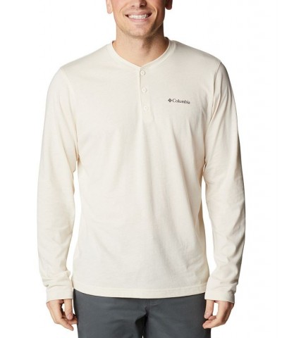 Men's Thistletown Hills Logo Graphic Long-Sleeve Tech Henley White $14.00 T-Shirts