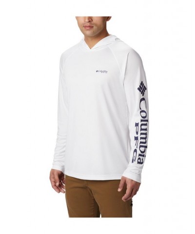 Men's Terminal Tackle UPF 50 Hoodie White $31.35 Sweatshirt