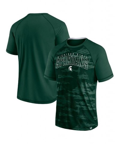 Men's Branded Green Michigan State Spartans Arch Outline Raglan T-shirt $18.90 T-Shirts