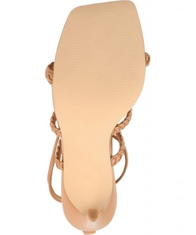 Women's Jamila Tie-Up Sandals Brown $38.50 Shoes