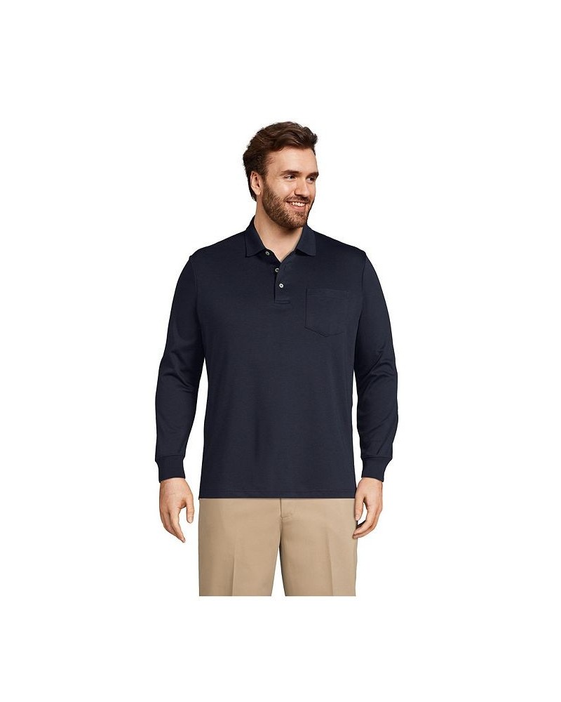 Men's Long Sleeve Super Soft Supima Polo Shirt with Pocket PD05 $38.97 Polo Shirts