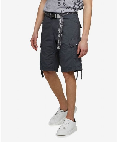 Men's Big and Tall Recon-Go Belted Cargo Shorts Charcoal Gray $29.00 Shorts