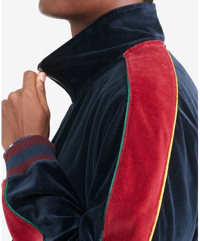 Men's Monogrammed Velour Track Jacket Green $27.81 Jackets