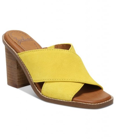 Women's Dree Block-Heel Sandals Yellow $24.57 Shoes