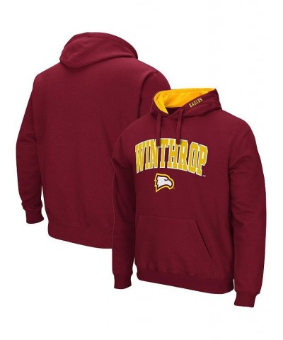 Men's Red Winthrop Eagles Arch and Logo Pullover Hoodie $18.49 Sweatshirt