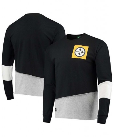 Men's Gray Pittsburgh Steelers Angle Long Sleeve T-shirt $27.30 T-Shirts