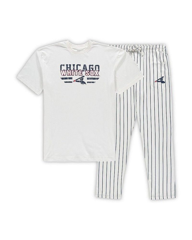 Men's White, Navy Chicago White Sox Big and Tall Pinstripe Sleep Set $37.79 Pajama