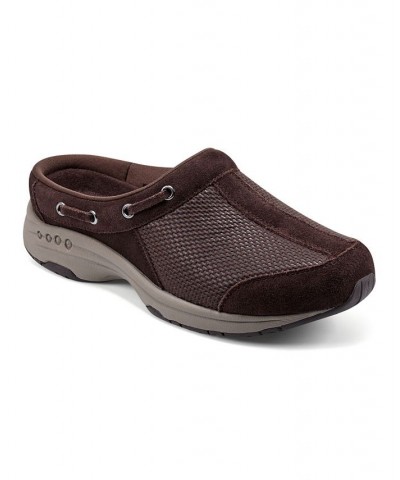 Women's Travelport Round Toe Casual Slip-on Mules Brown $31.60 Shoes