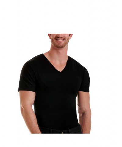 Insta Slim Men's Compression Short Sleeve V-Neck T-Shirt Black $40.46 Undershirt