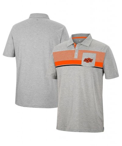 Men's Heathered Gray Oklahoma State Cowboys Golfer Pocket Polo Shirt $24.75 Polo Shirts