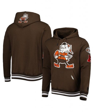 Men's Brown Cleveland Browns Retro Classic Fleece Pullover Hoodie $65.00 Sweatshirt