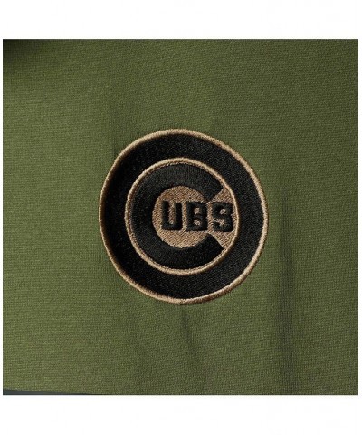 Men's Olive Chicago Cubs Delta Sector Raglan Polo Shirt $34.50 Polo Shirts