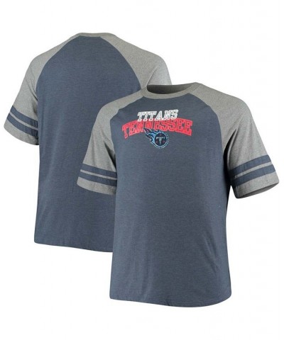 Men's Big and Tall Navy, Heathered Gray Tennessee Titans Two-Stripe Tri-Blend Raglan T-shirt $16.00 T-Shirts