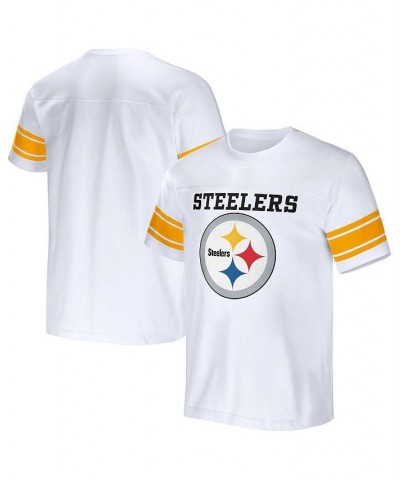 Men's NFL x Darius Rucker Collection by White Pittsburgh Steelers Football Striped T-shirt $19.20 T-Shirts