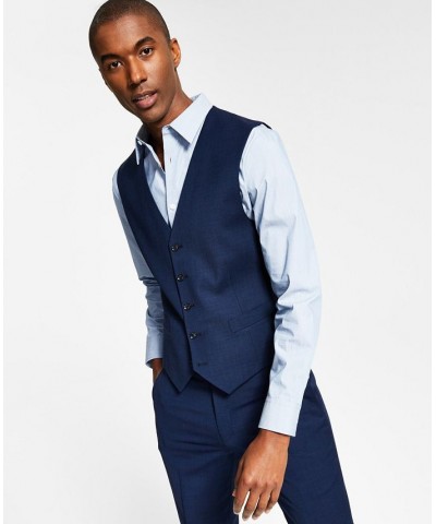 Men's Modern-Fit TH Flex Stretch Solid Suit Separates Blue Sharkskin $96.00 Suits