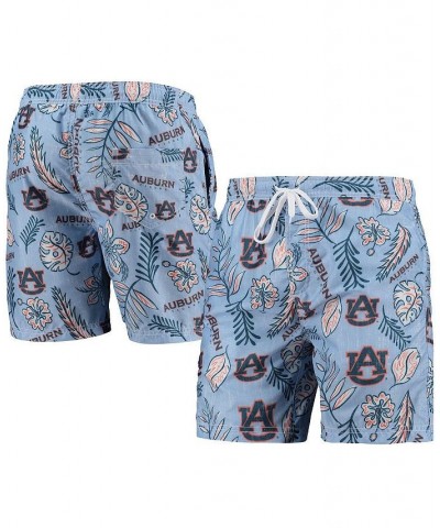 Men's Light Blue Auburn Tigers Vintage-Like Floral Swim Trunks $30.80 Swimsuits