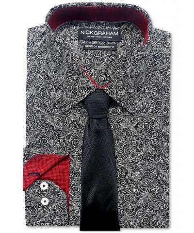 Men's Modern-Fit Dress Shirt & Tie Set Black $19.63 Dress Shirts