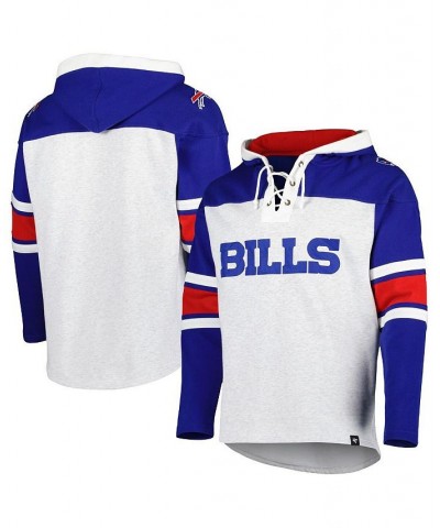 Men's Buffalo Bills Heather Gray Gridiron Lace-Up Pullover Hoodie $54.00 Sweatshirt