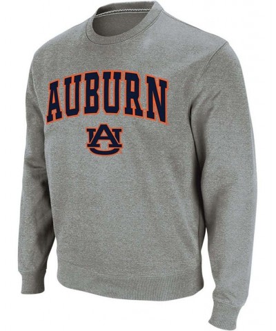 Men's Heathered Gray Auburn Tigers Arch Logo Crew Neck Sweatshirt $29.40 Sweatshirt
