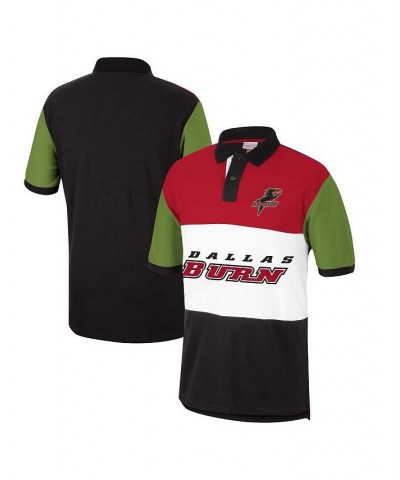 Men's Red Dallas Burn Since '96 Color Blocked Polo Shirt $43.34 Polo Shirts
