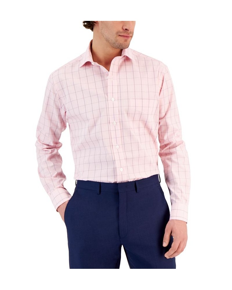 Men's Regular Fit Cotton Plaid Dress Shirt Pink $35.70 Dress Shirts