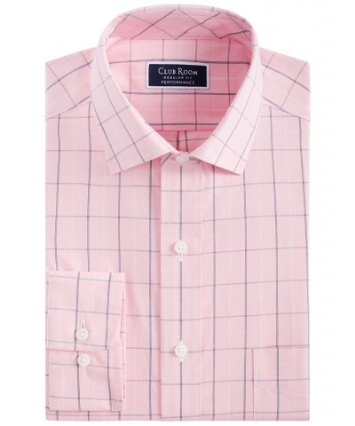 Men's Regular Fit Cotton Plaid Dress Shirt Pink $35.70 Dress Shirts