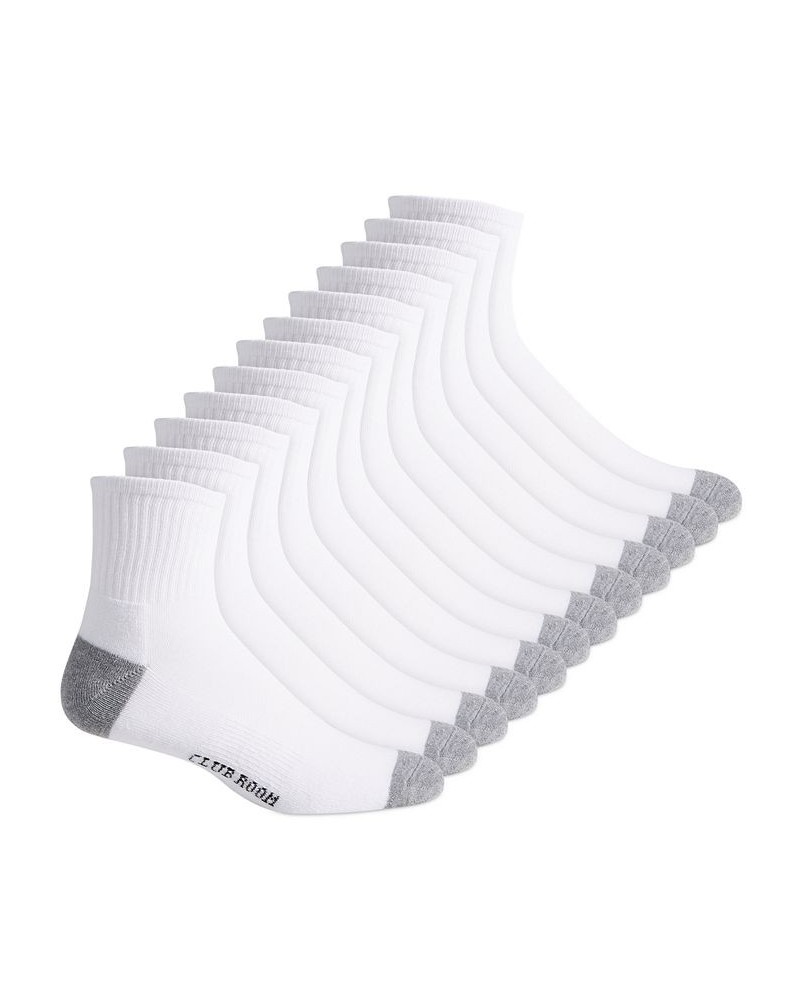 Men's Quarter Socks, 12 pack White $11.04 Socks