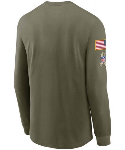 Men's Olive Cleveland Browns 2021 Salute To Service Performance Long Sleeve T-Shirt $21.50 T-Shirts