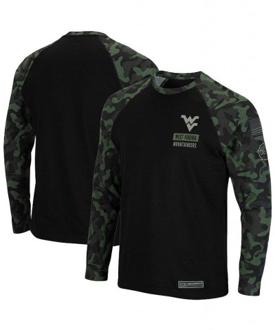 Men's Black West Virginia Mountaineers OHT Military-Inspired Appreciation Camo Raglan Long Sleeve T-shirt $22.00 T-Shirts