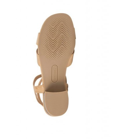 Women's Valerie Block Heel Sandal Tan/Beige $35.60 Shoes
