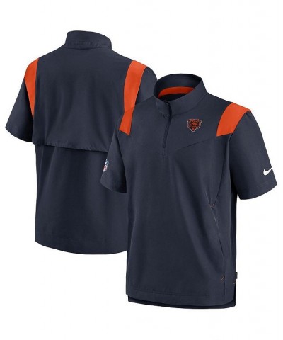 Men's Navy Chicago Bears Sideline Coaches Short Sleeve Quarter-Zip Jacket $38.40 Jackets